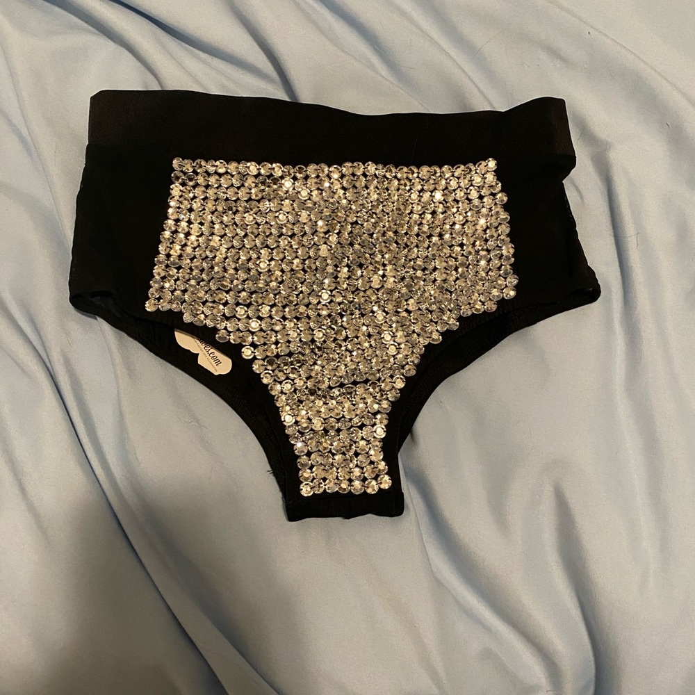 Black rhinestone Iheartrave bottoms never worn